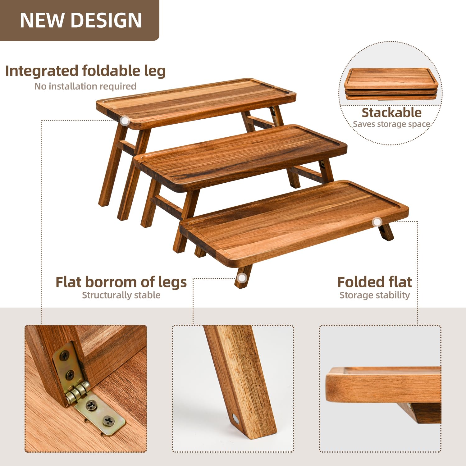 GEHE tiered serving tray stand demonstrates multi-level display versatility.