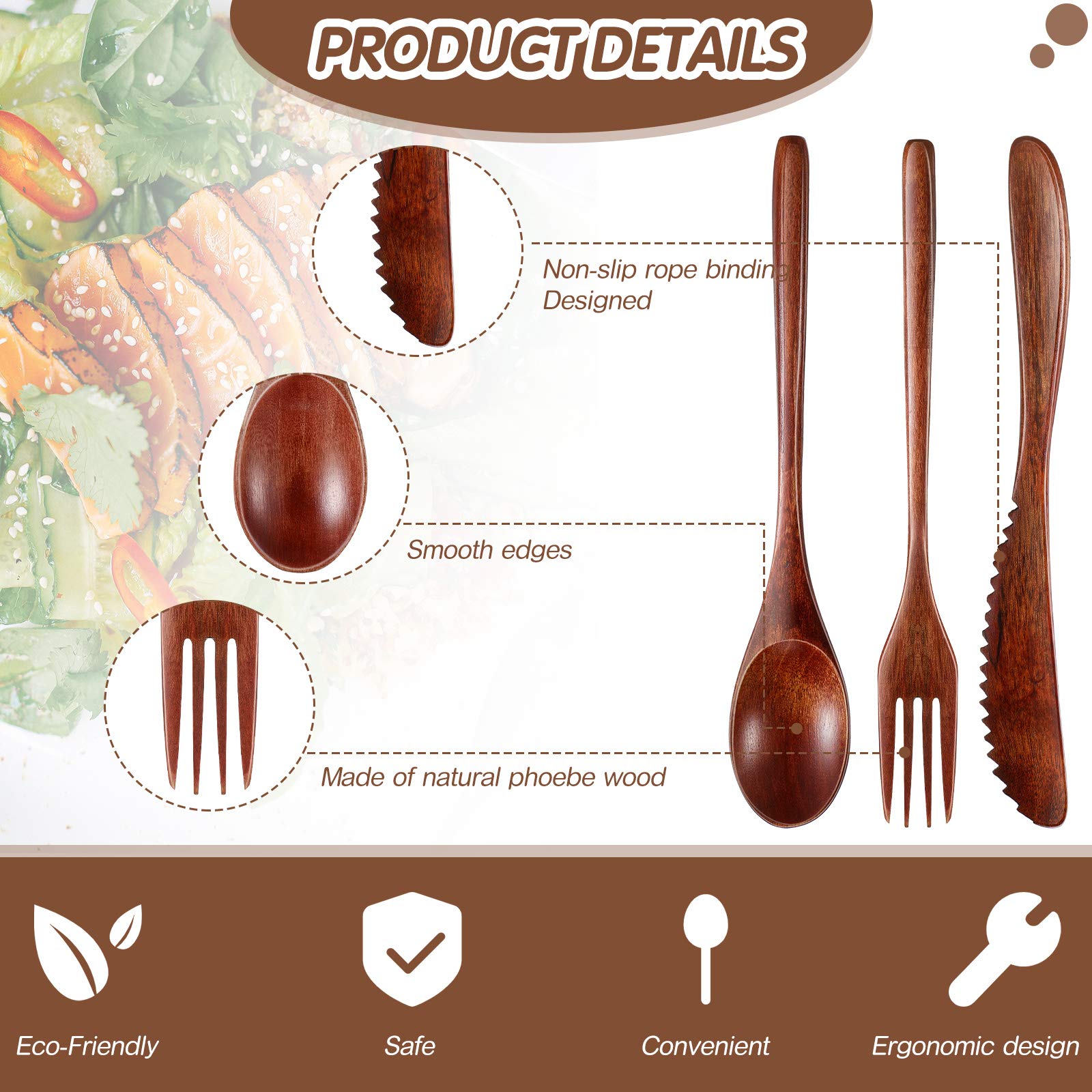 Geiserailie wooden knives for versatile dining and easy slicing