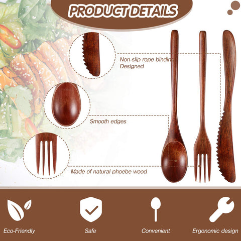 Geiserailie wooden knives for versatile dining and easy slicing
