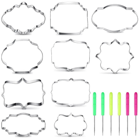 Geiserailie plaque frame cookie cutter set for precise shapes and party-ready decorating