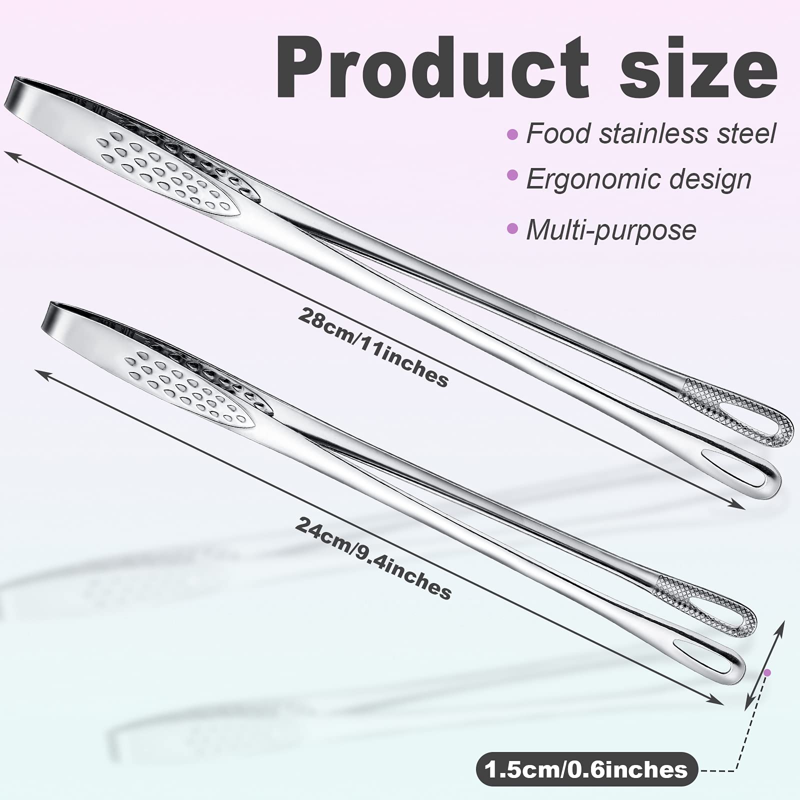 Geiserailie stainless steel kitchen tweezers ideal for fish and salad prep
