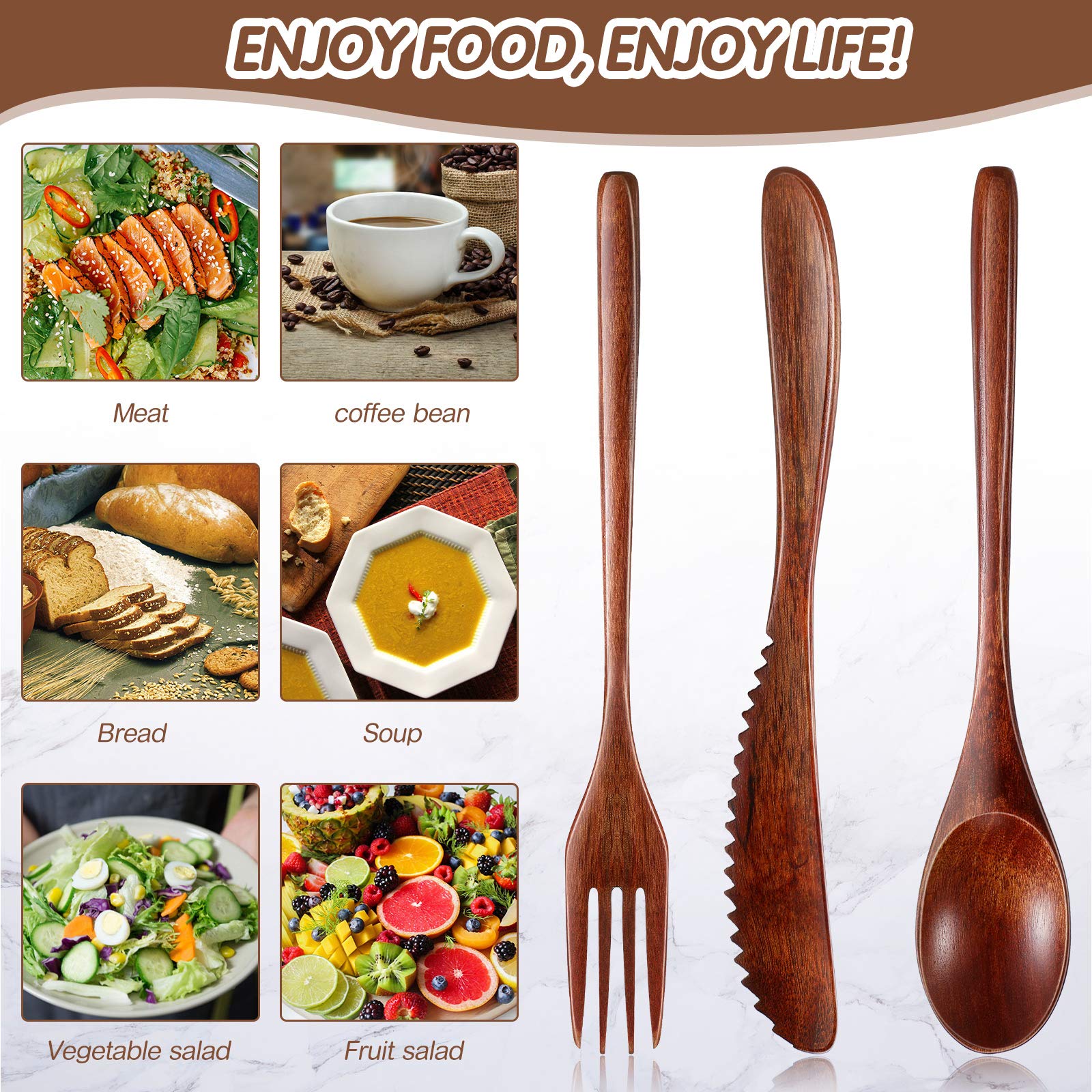 Geiserailie travel-friendly wooden utensils ideal for picnics and camping