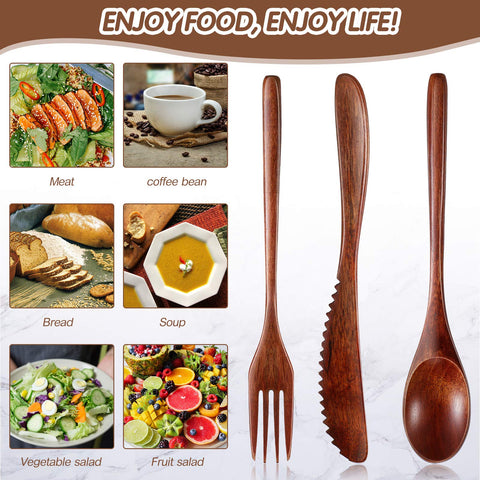 Geiserailie travel-friendly wooden utensils ideal for picnics and camping