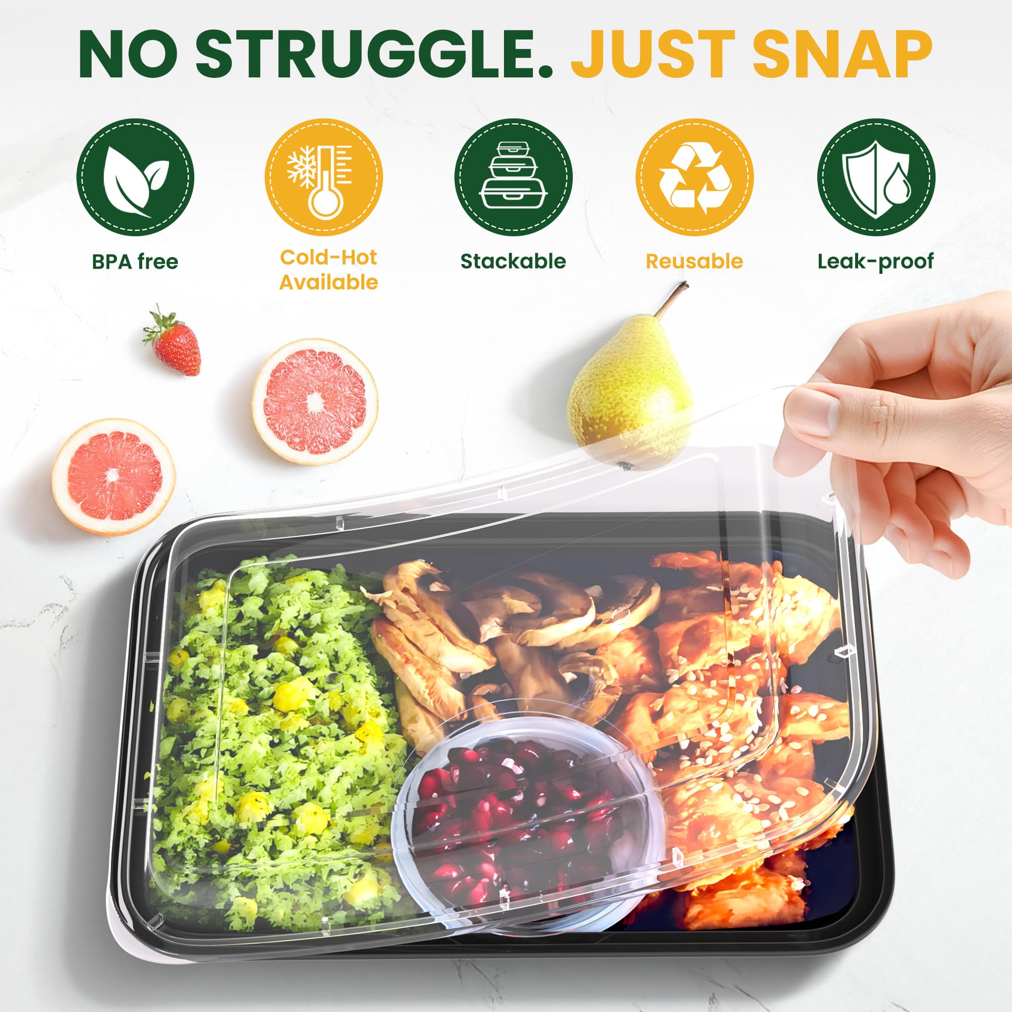 Geisoun BPA-free plastic lunch container reduces odors and stains.