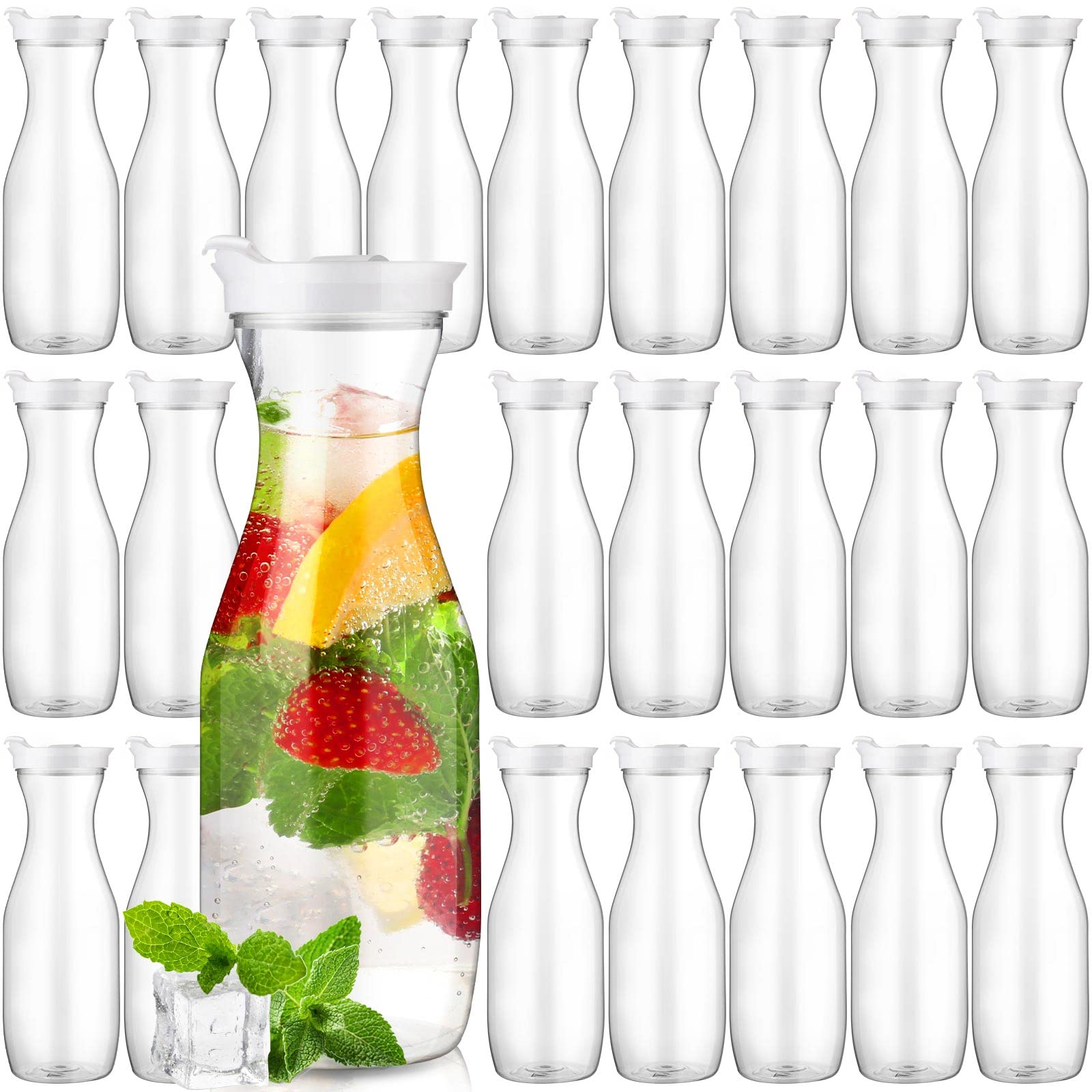 Gejoy 32oz water carafe with lid for easy, organized beverage service