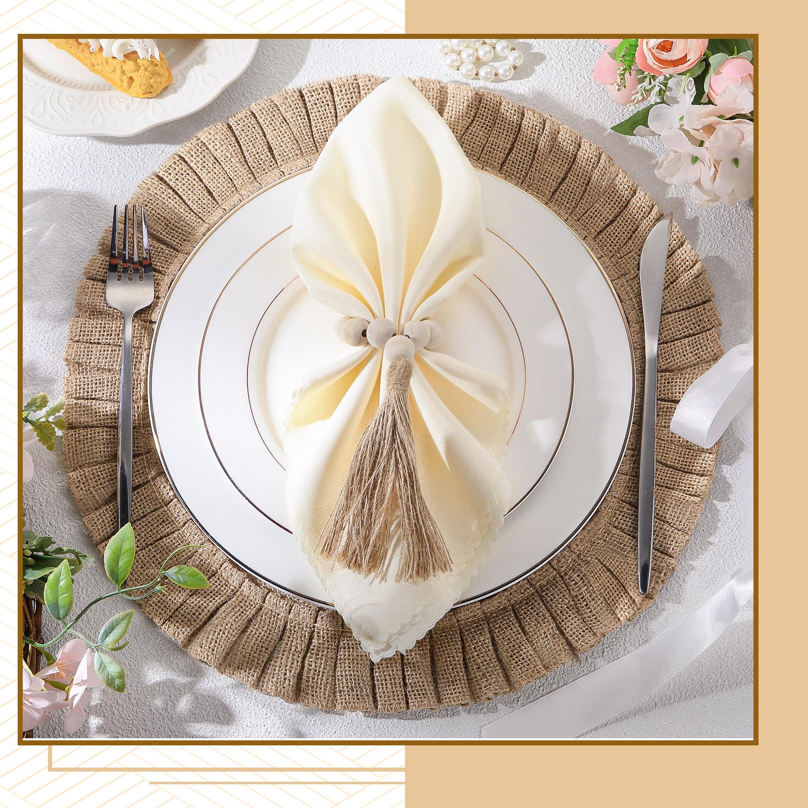 Gejoy boho dining set elevates wedding banquets with warm natural tones and cohesive styling.