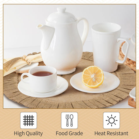 Gejoy cloth napkins offer soft, silky texture for coordinated table settings.