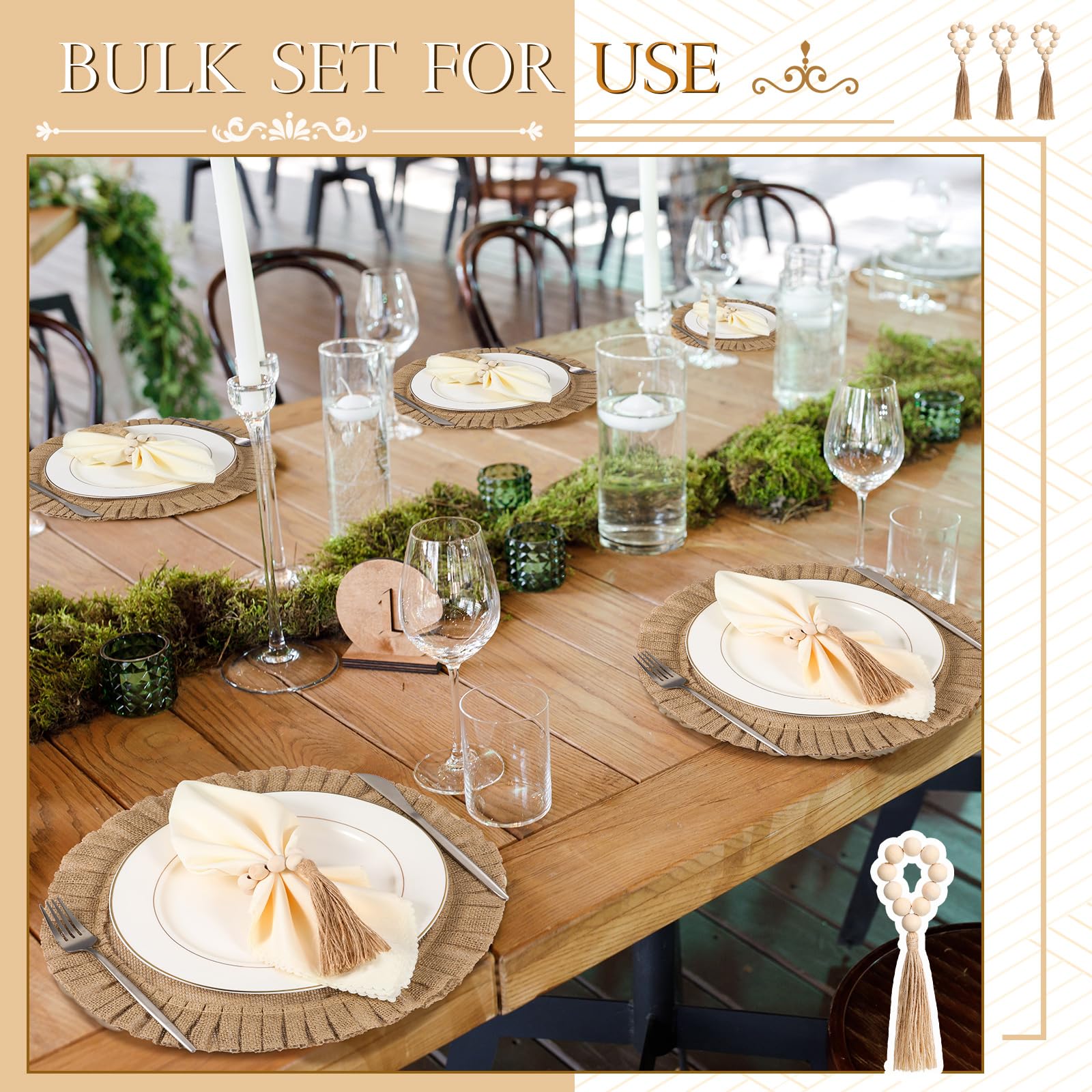 Gejoy dining table decor provides simple, ready-to-use table coordination.