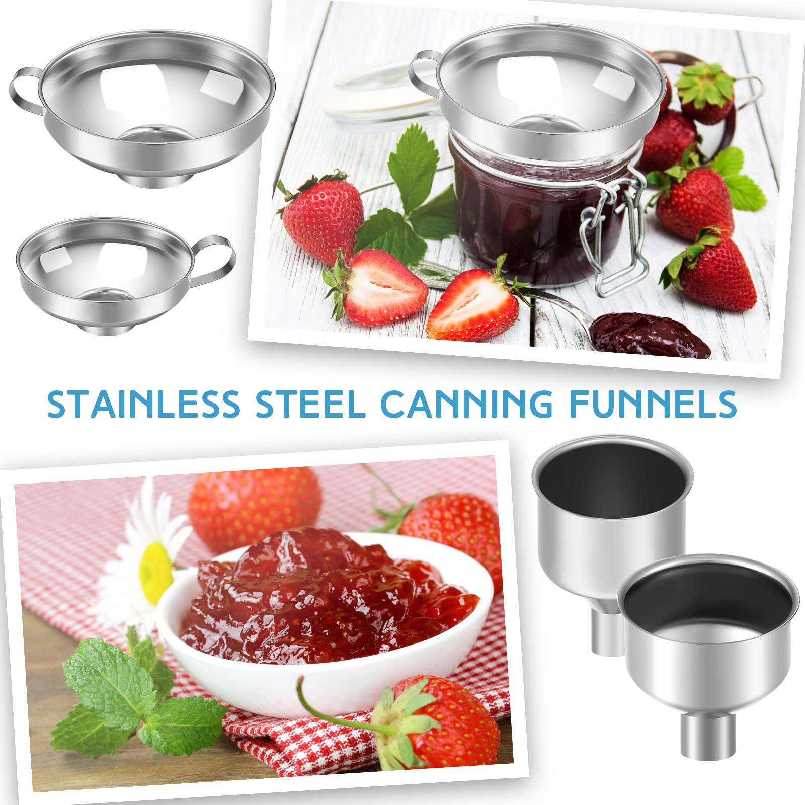 Gejoy dishwasher-safe stainless funnels simplify cleanup after cooking