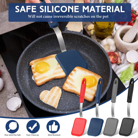 Gejoy mini silicone spatula in black, nonstick design for eggs and pancakes.