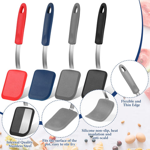 Gejoy mini silicone spatula in gray, heat resistant for safe handling.