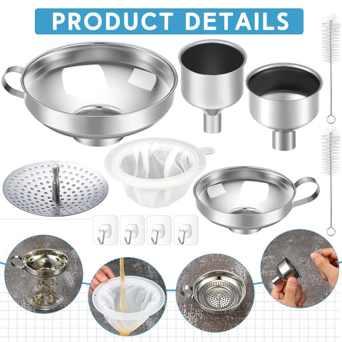 Gejoy two-size funnels provide versatile pouring for bottles or jars