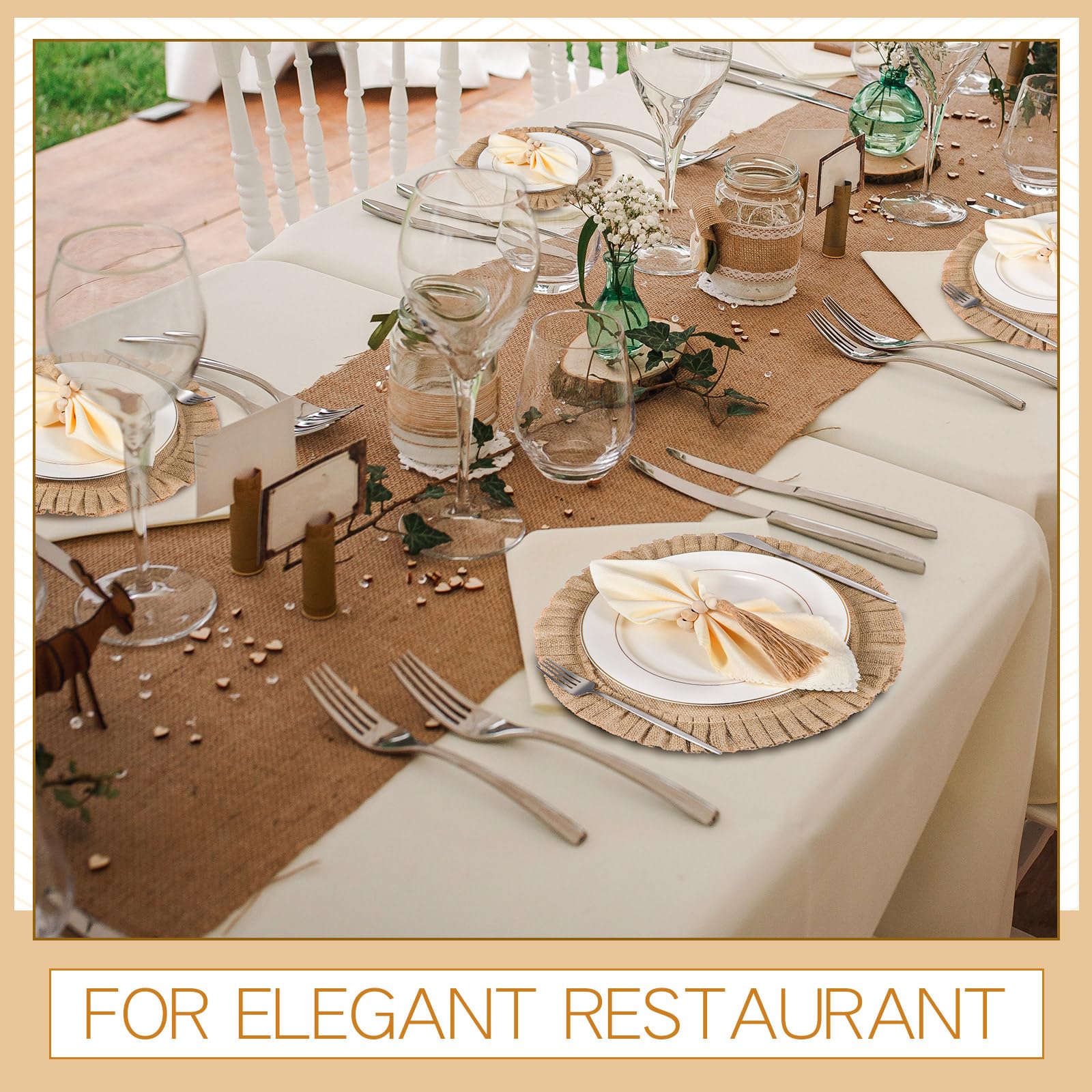 Gejoy wedding banquet table styling with natural textures and cohesive color.