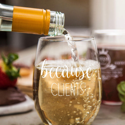 Gelid Because Clients stemless wine glass with 15 oz capacity for red or white wine