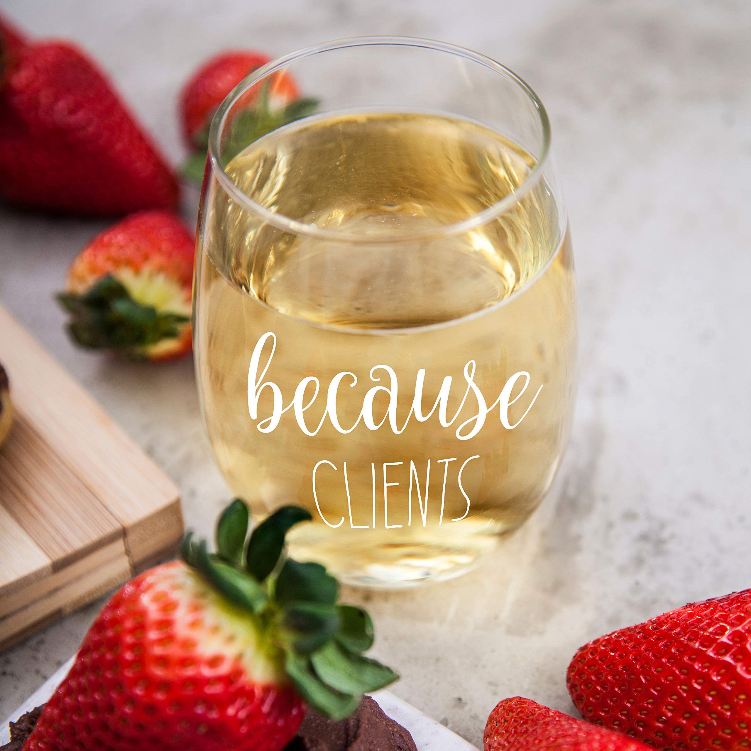Gelid Because Clients stemless wine glass side view, comfortable grip for casual evenings