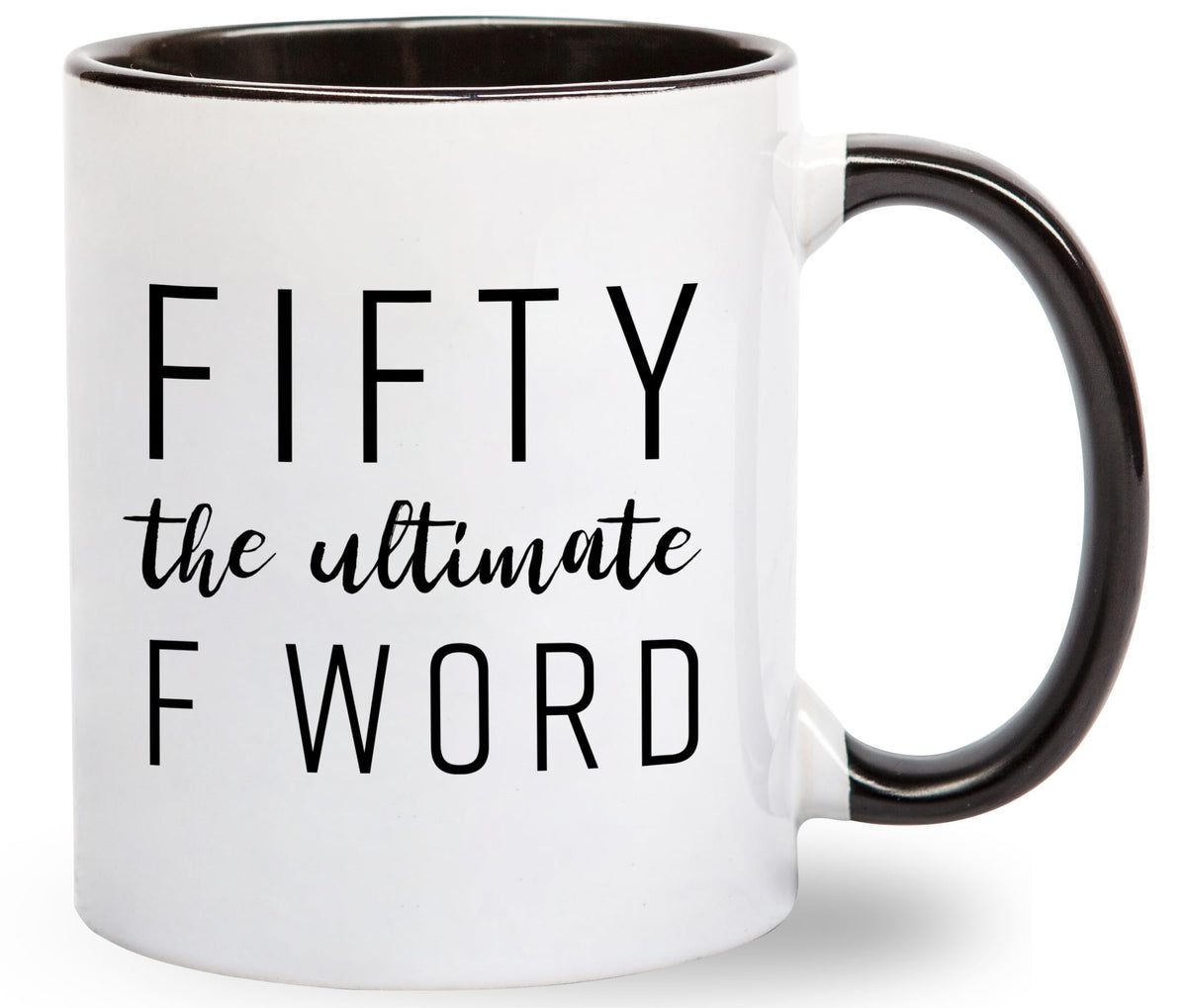 Gelid Fifty mug with double-sided print for a bold 50th birthday message.