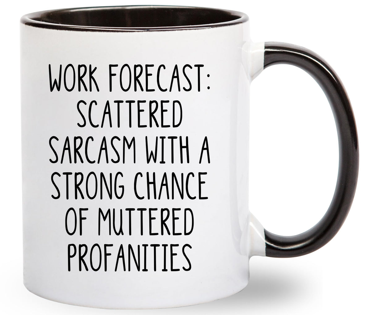 Gelid Work Forecast mug front view, ideal office gift for coworkers.