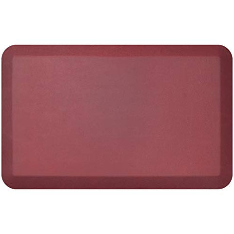 GelPro NewLife grass cloth pattern in cranberry adds stylish kitchen decor.
