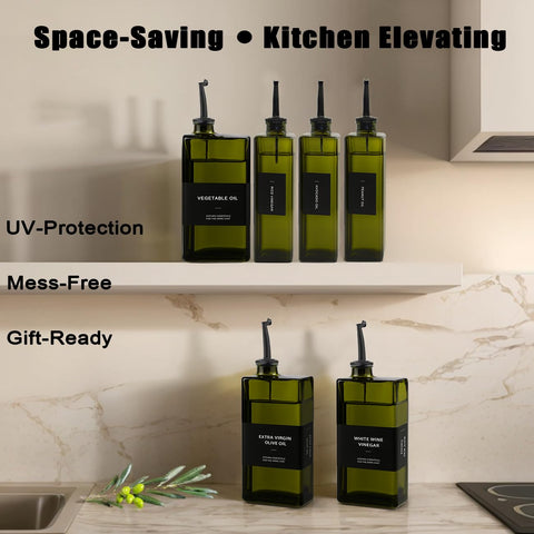 Gelury durable glass oil dispenser resists stains and odors