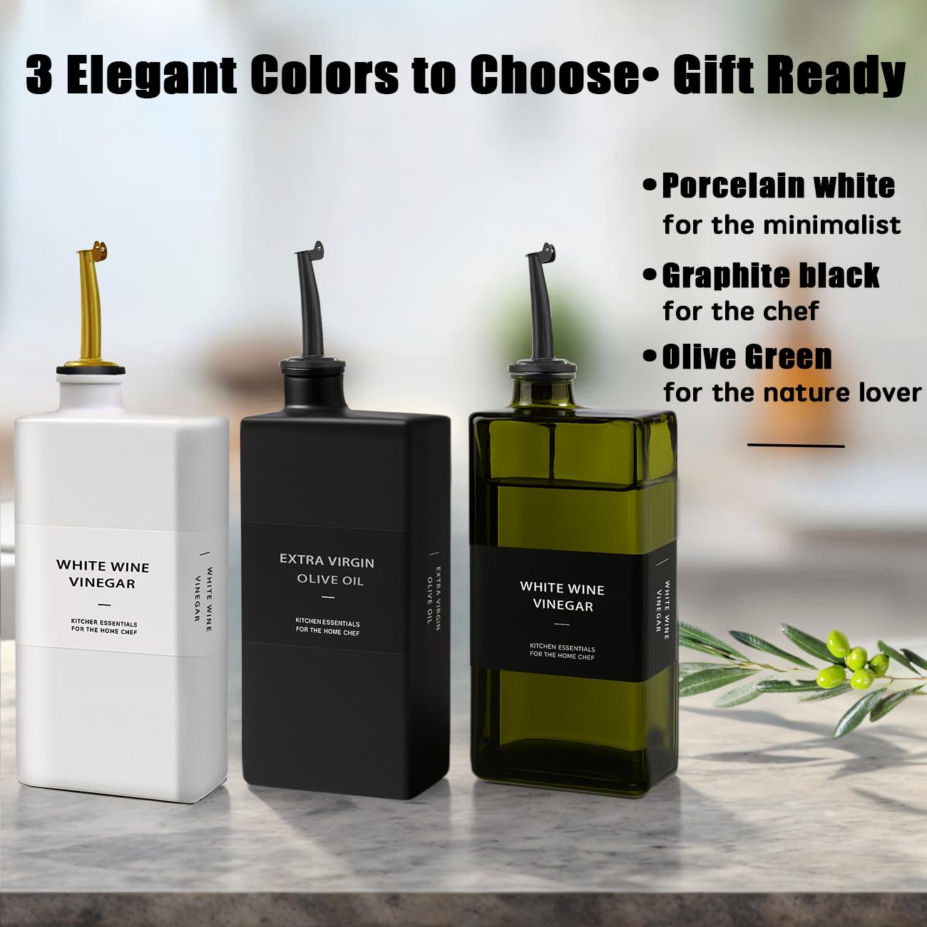 Gelury easy-refill mouth makes topping oils or vinegars effortless