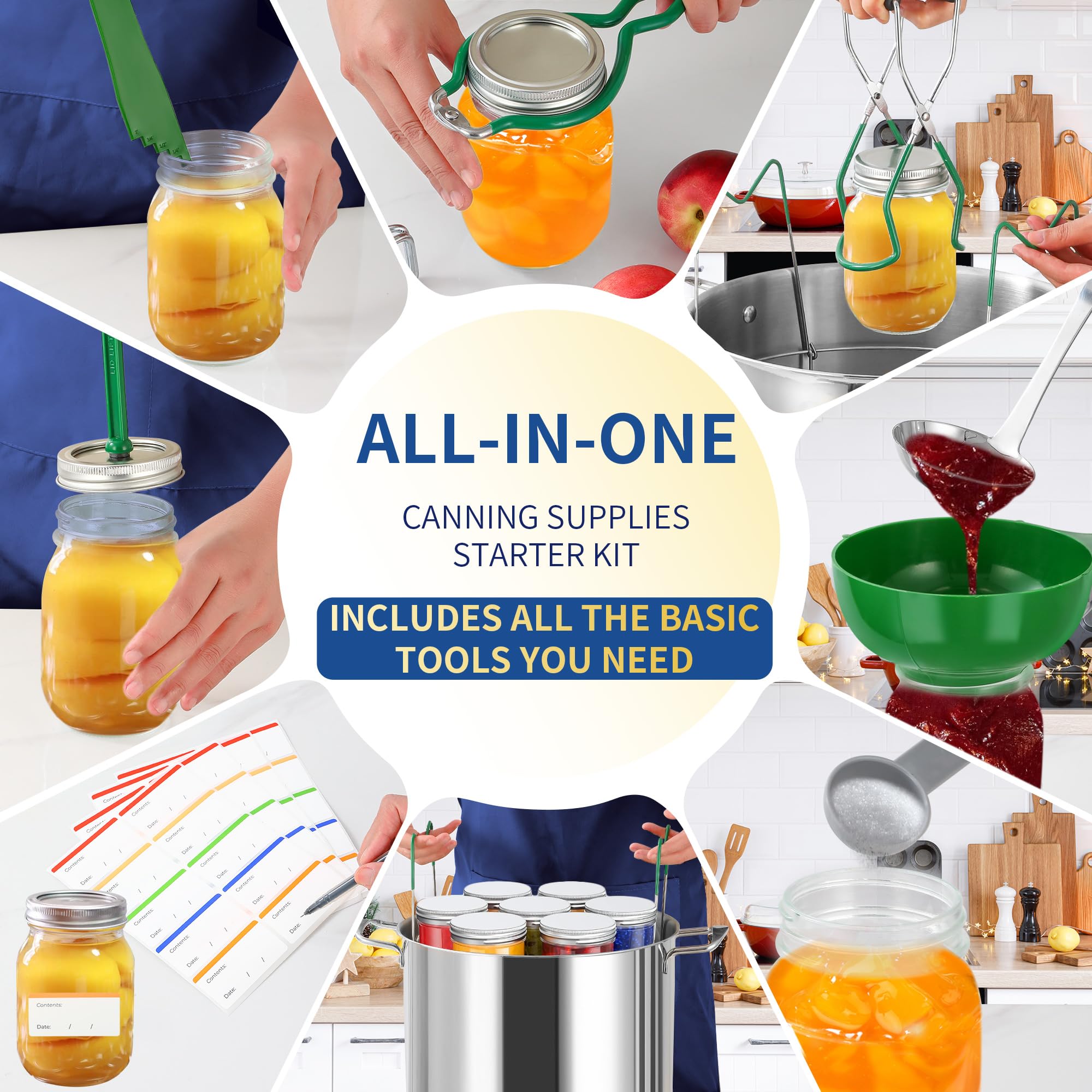 Gemfino canning tongs providing secure grip for hot jars.