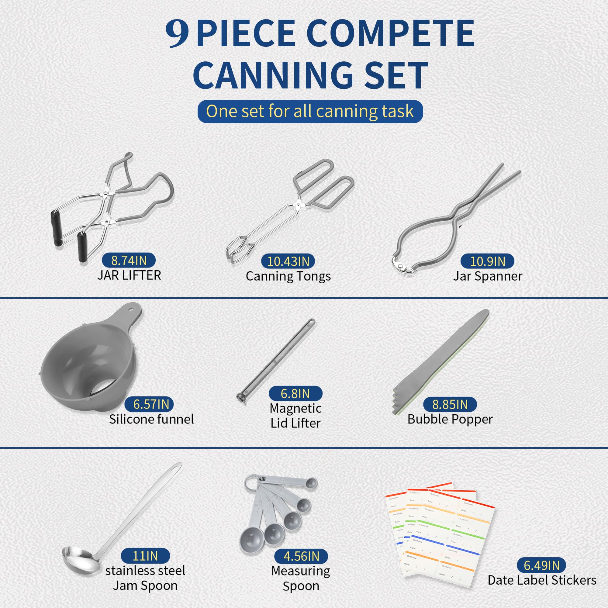 Gemfino canning tongs for safe handling of hot jars.
