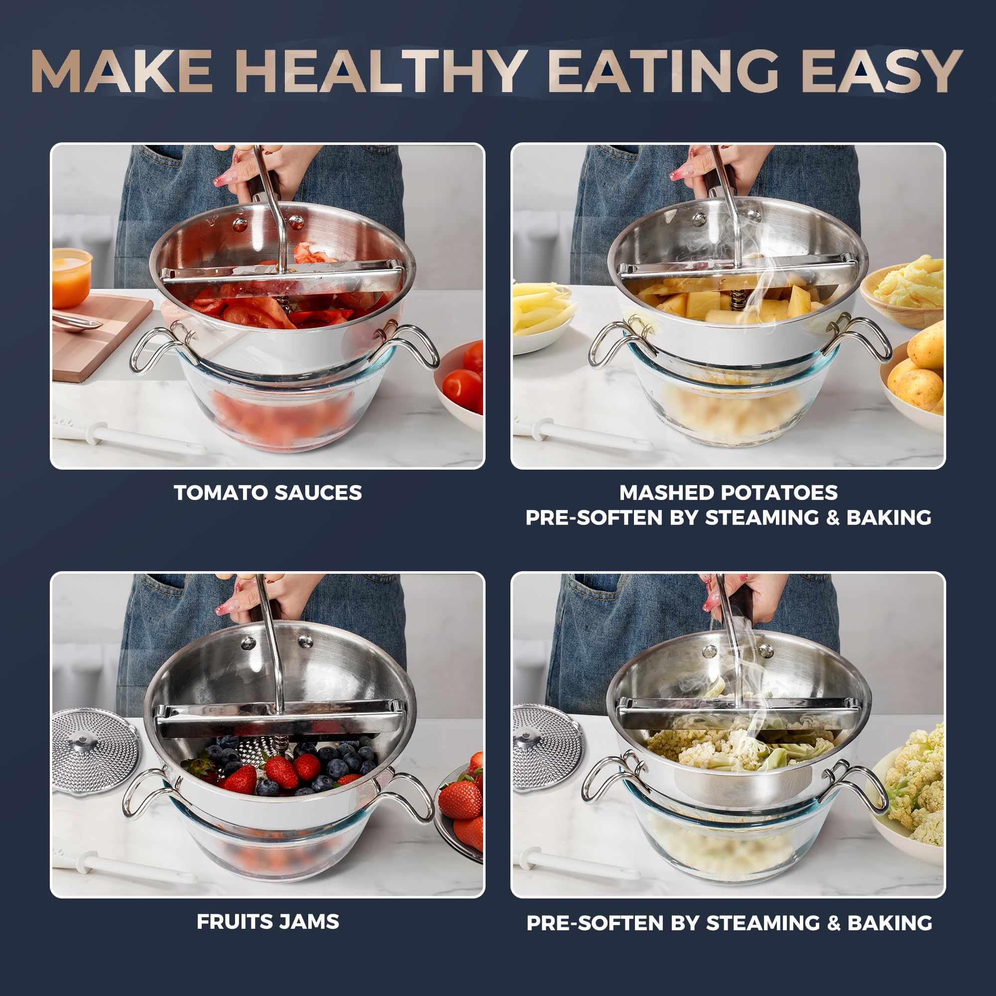 Gemfino easy-clean construction and hanging hook simplify storage