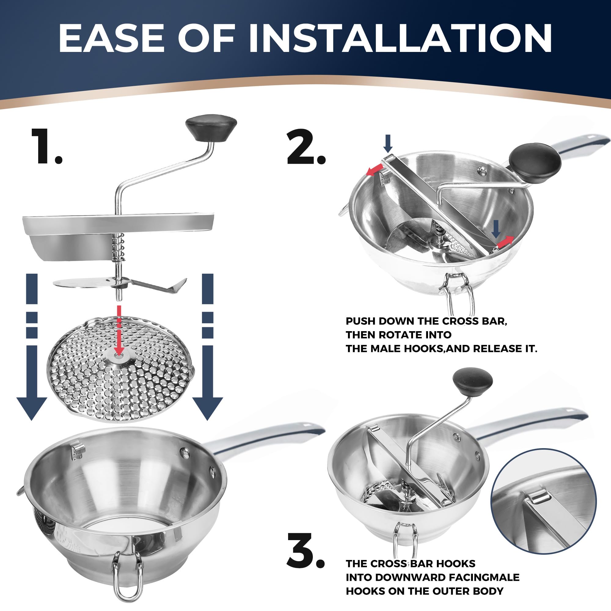 Gemfino multifunction spoon aids pressing and scraping for efficient processing