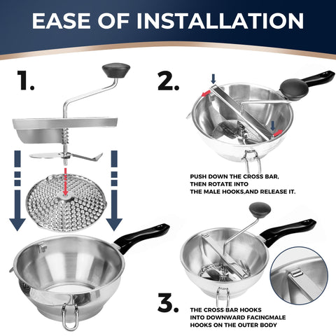 Gemfino multifunctional blue spoon and accessories simplify prep and cleanup.