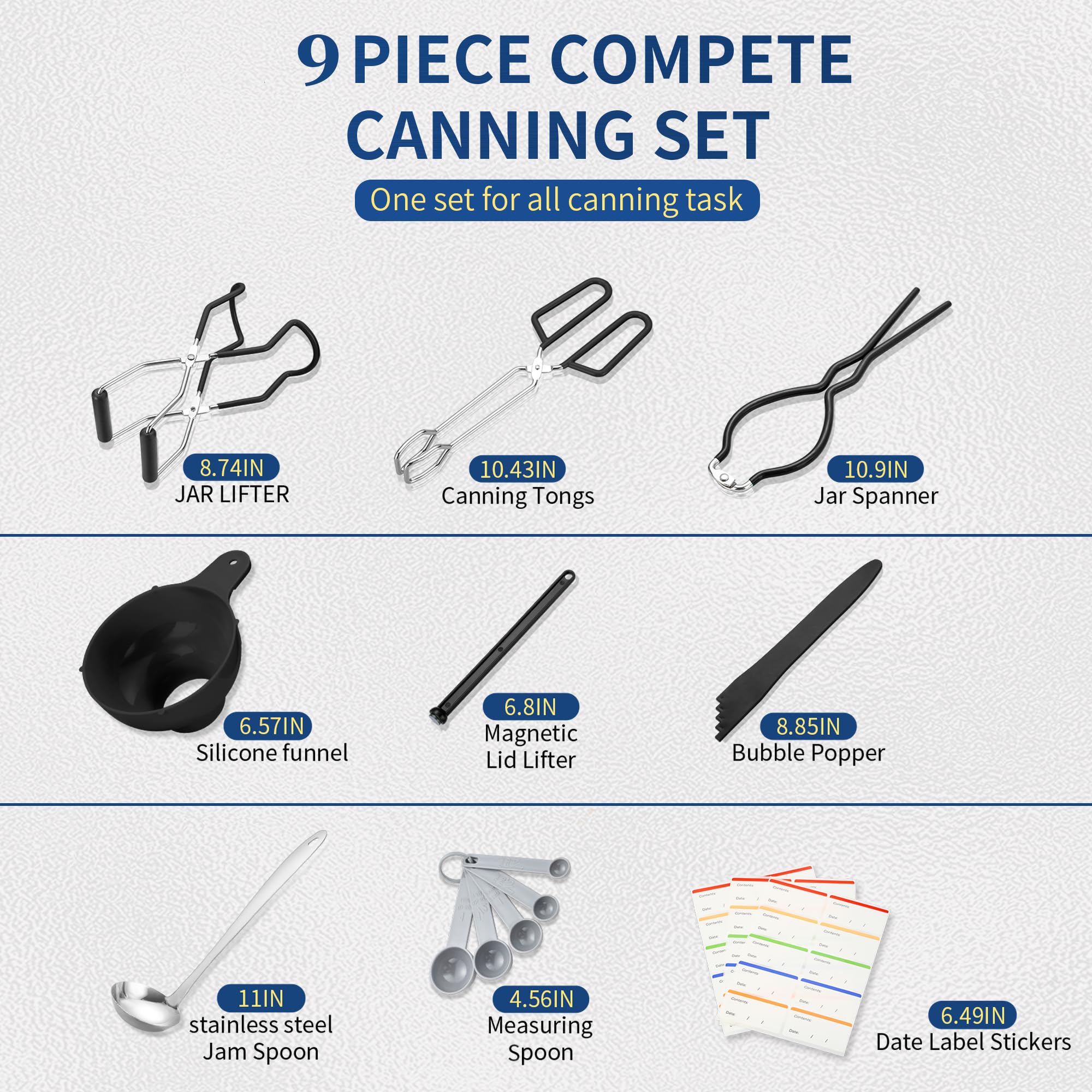 Gemfino wide-mouth canning funnel for precise filling and reduced spills.