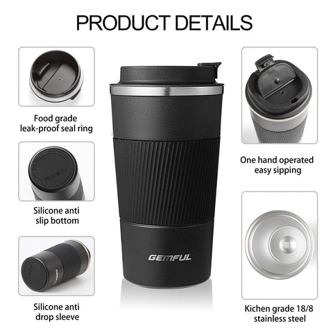 GEMFUL leak-proof screw-on lid prevents spills during travel
