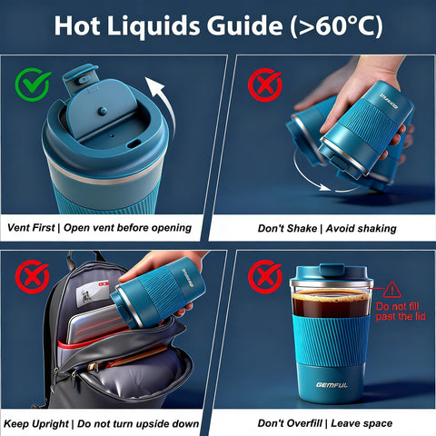 GEMFUL leak-proof screw-on lid blue prevents spills during travel