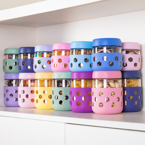 Gemice colorful silicone sleeves protect jars from chips