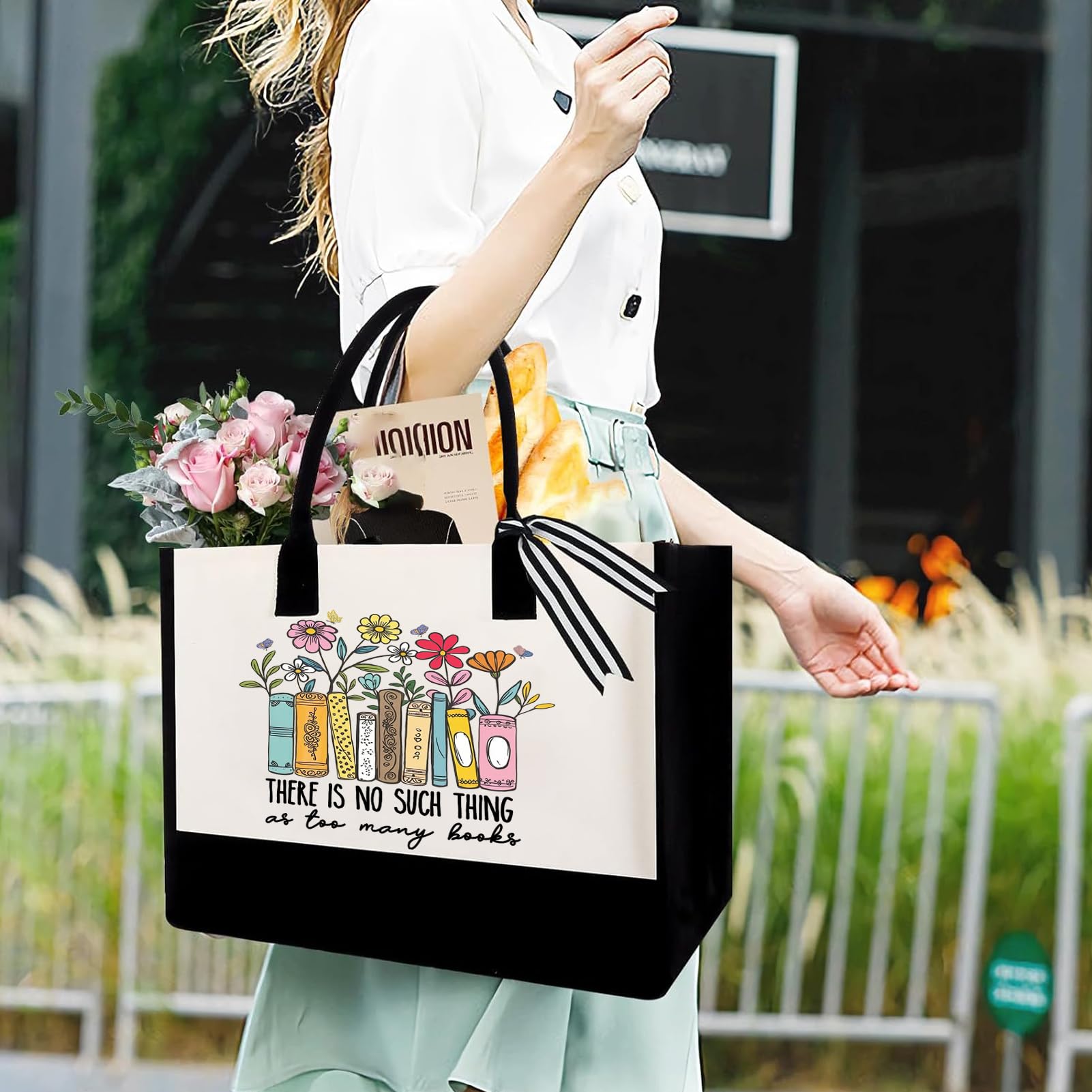 GemsLives tote bag gift idea for book lovers, librarians, and readers.