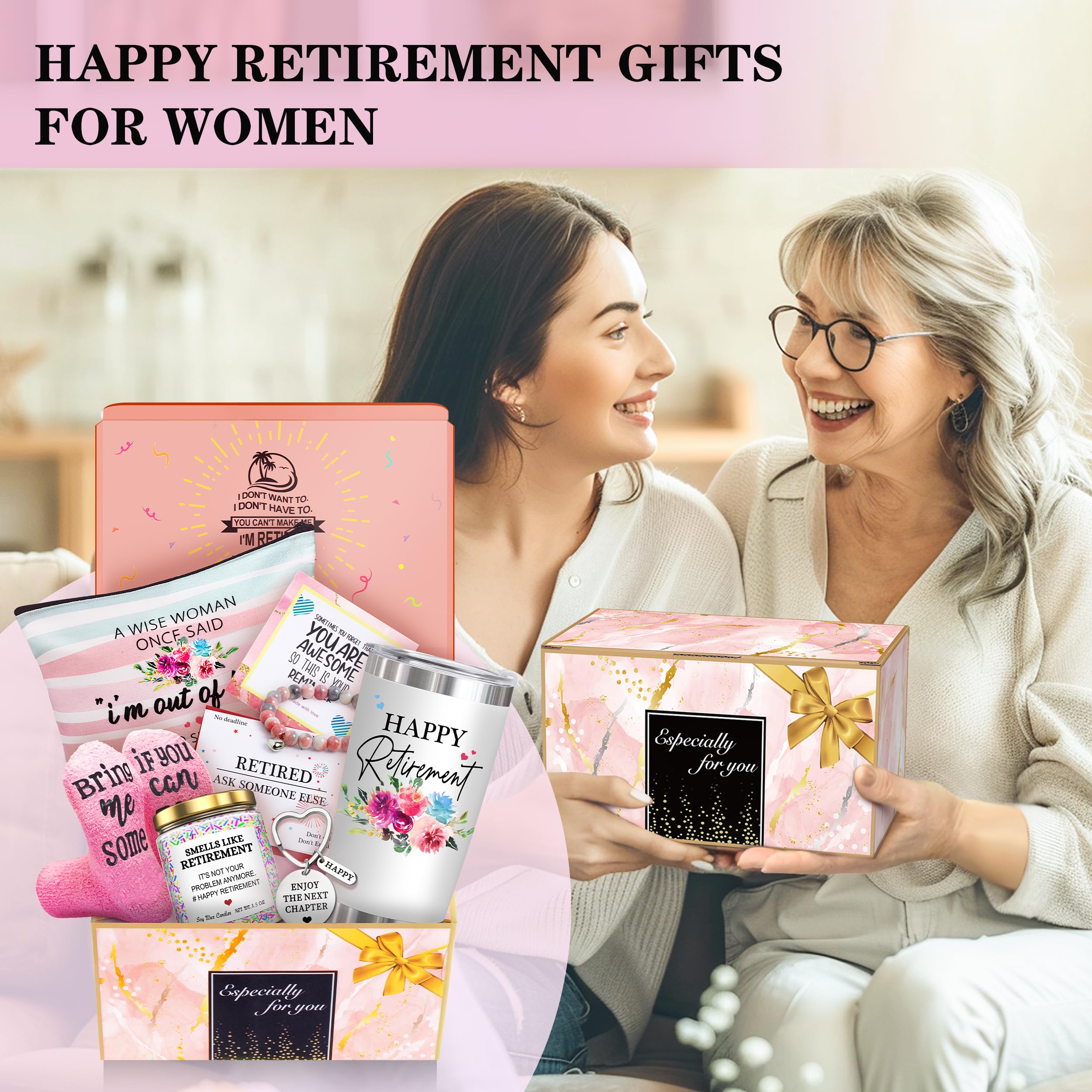 GEMWAVE happy retirement tumbler detail highlights positive sentiment