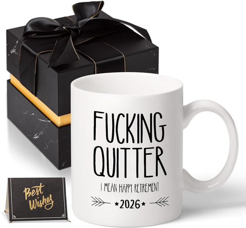 GEMWAVE quitter-happy-retirement-mug-11oz: playful coffee mug for celebratory desk moments.
