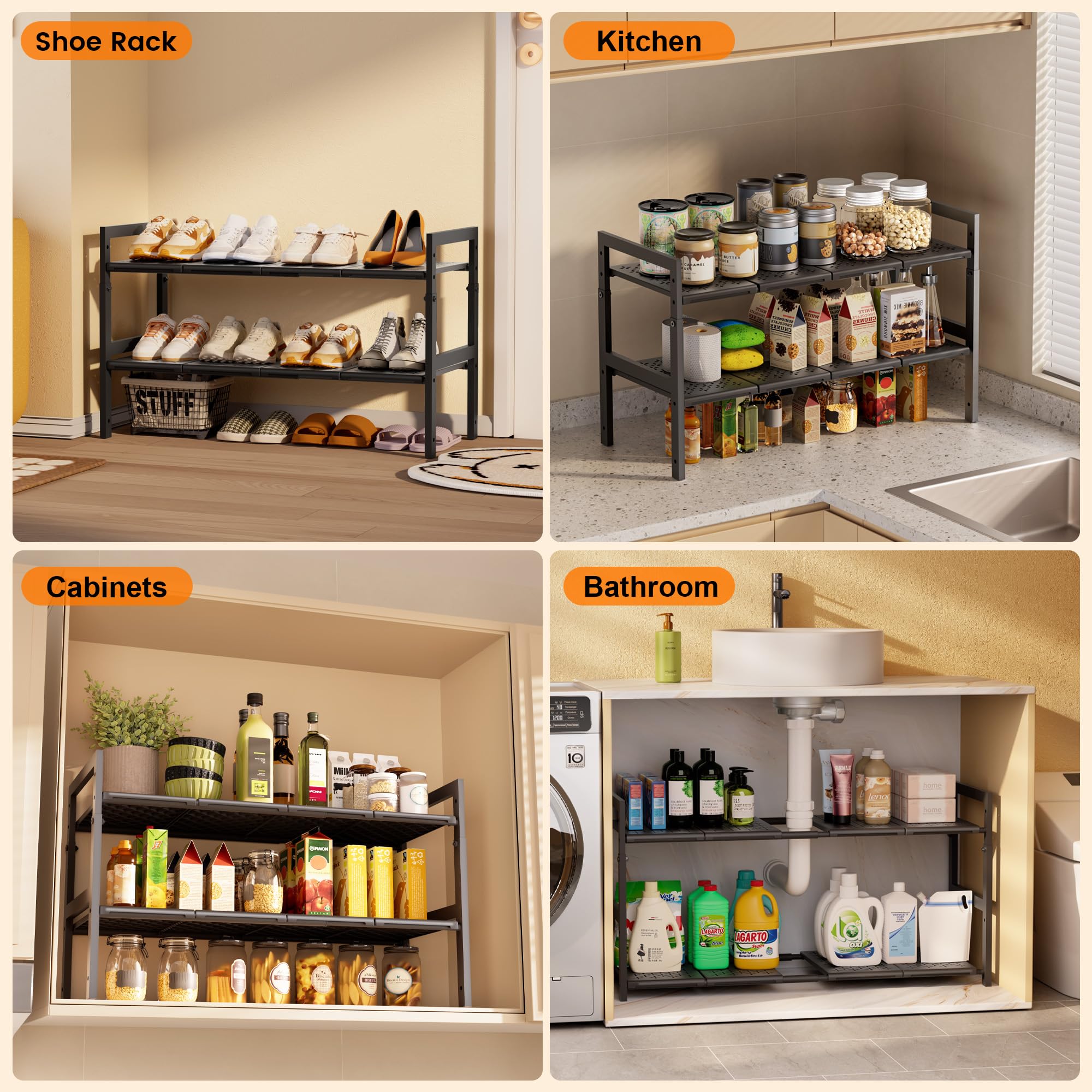 GEMWON under-sink organizer easy-installation with tools and instructions.