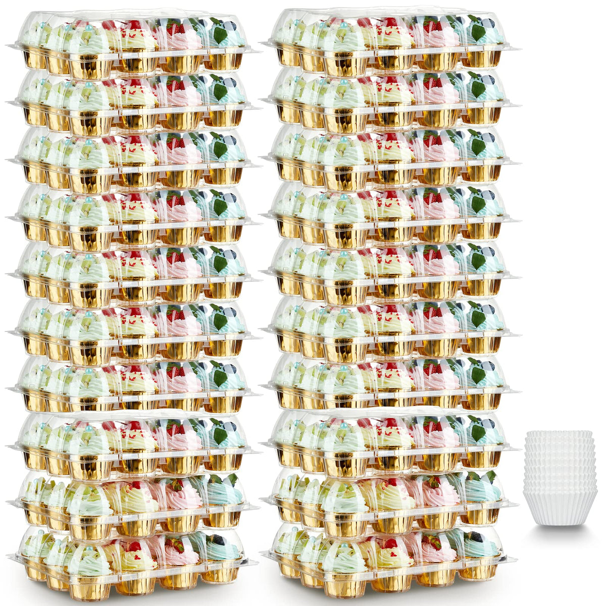 Gencywe 12-cupcake carrier bottom view; sturdy base supports 12 standard cupcakes during transport.