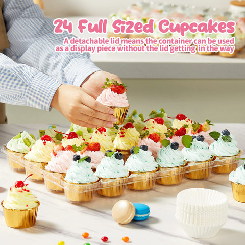 Gencywe clear tall-dome lid protects frosting during transport.