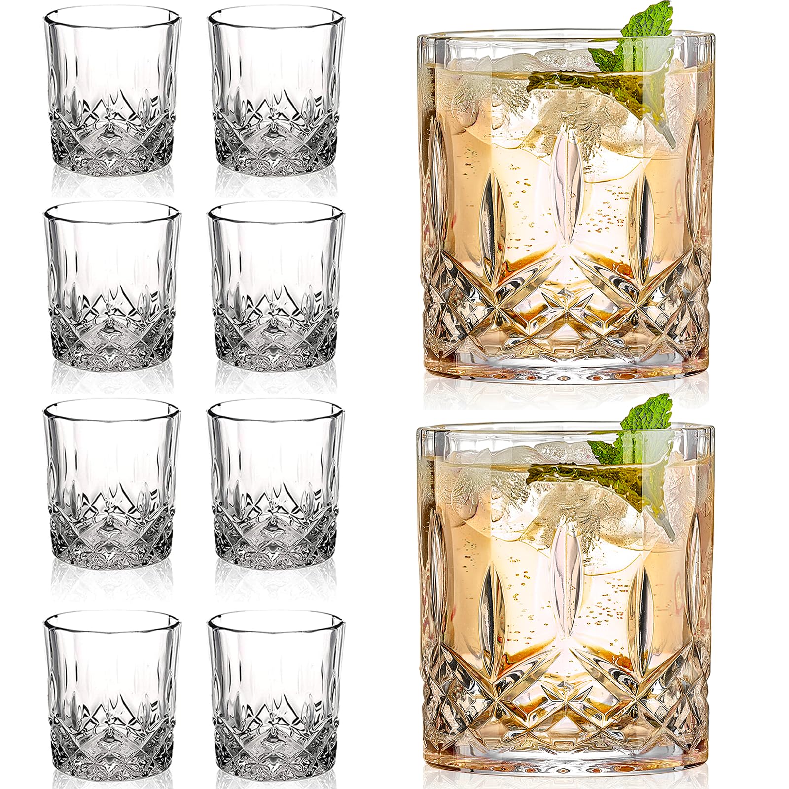 Gencywe crystal whiskey glass set of 8 for refined tasting.