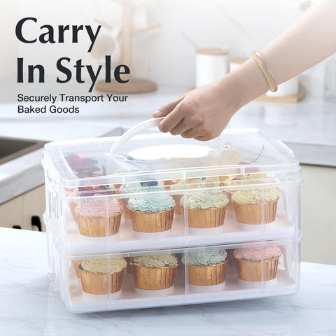 Gencywe BPA-free plastic cake container keeps treats safe for storage.