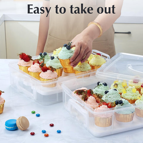 Insert prevents cupcakes from sliding for neat presentation.