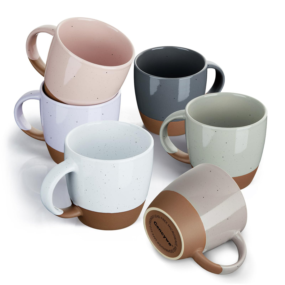 Gencywe Morandi mug set with pastel colors for large 18oz servings