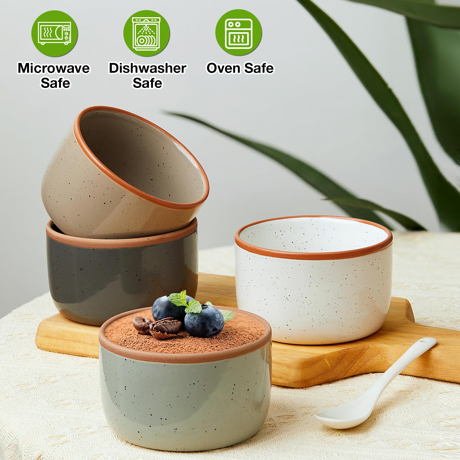 Gencywe Morandi porcelain ramekins, oven-safe for reliable baking