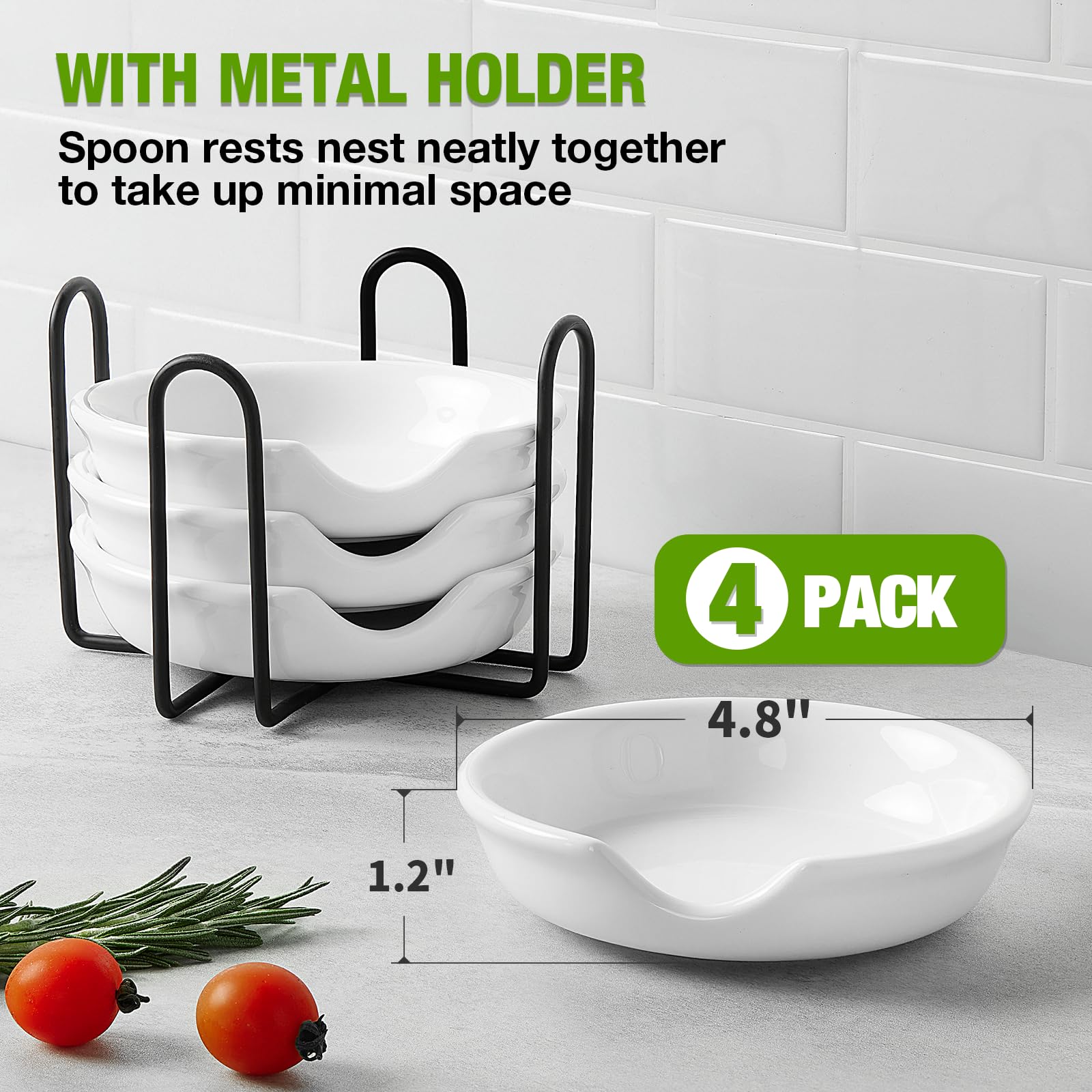 Gencywe spoon rest stackable design saves cabinet space and speeds cleanup