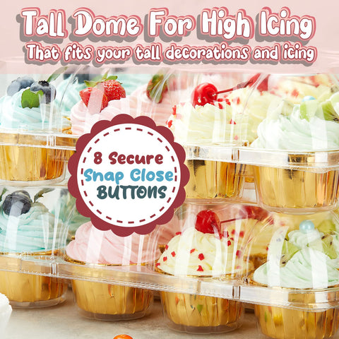 Gencywe stackable cupcake-carrier display; easy to transport and space-saving on counters.
