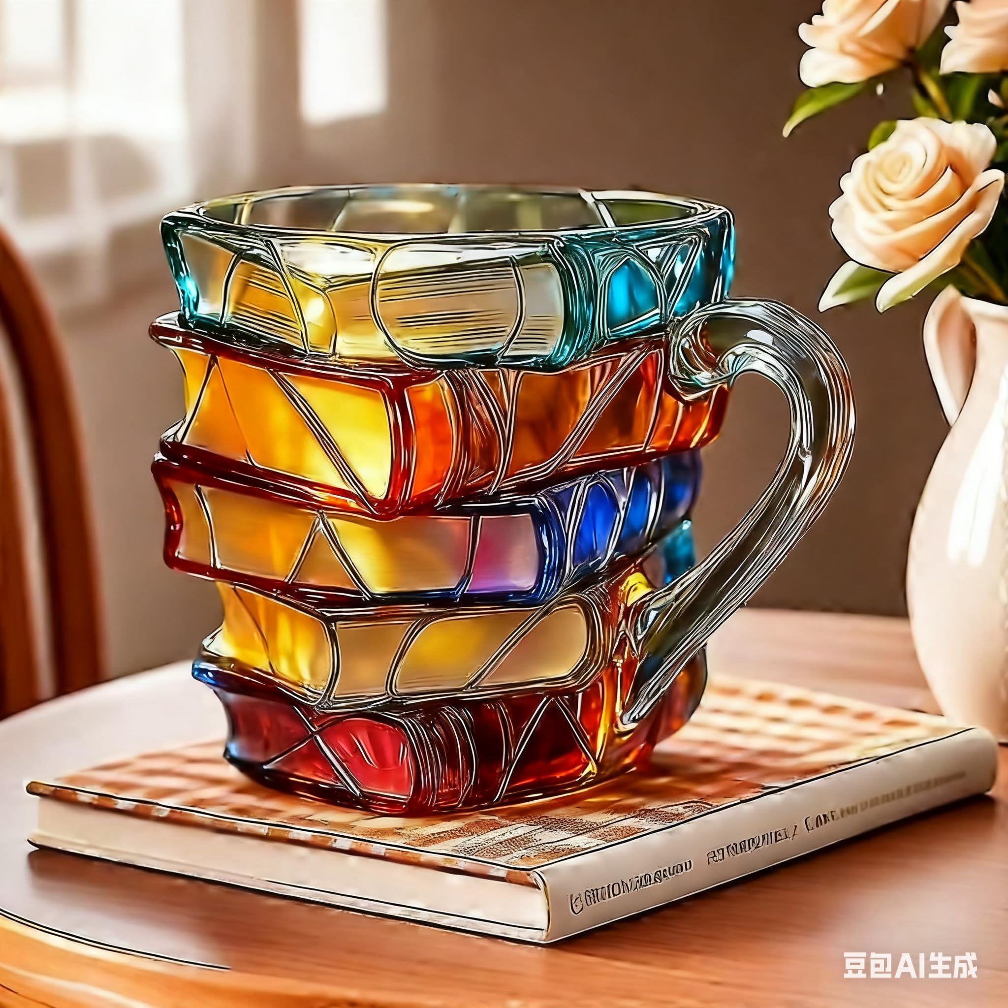 Generic 2025 3D Book Mug features ergonomic handle for comfortable sipping.