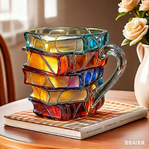 Generic 2025 3D Book Mug features ergonomic handle for comfortable sipping.