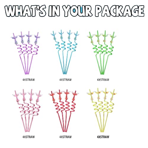 Generic 24 Glitter Mermaid Straws pattern 3 brings playful vibes to a mermaid birthday.