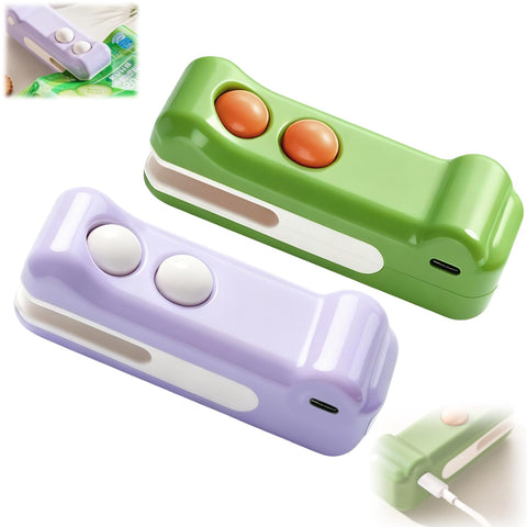 Generic 2-in-1 mini bag sealer green seals bags and cuts neatly for snacks